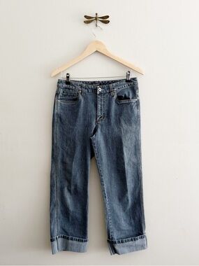 French Cuff Y2K Vintage Mid Rise Capri Jeans